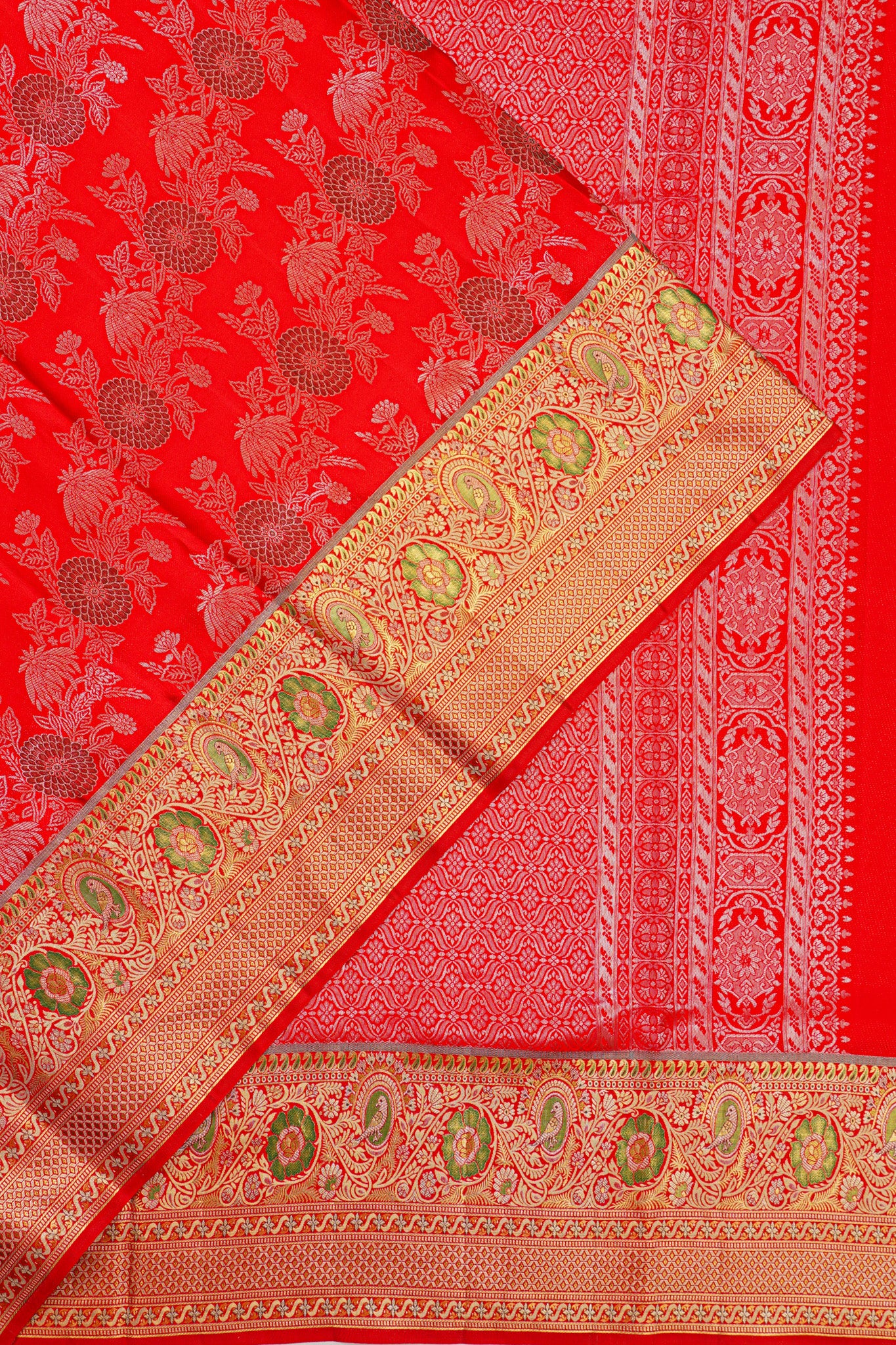 Kanchipuram Silk Jaal Red Saree
