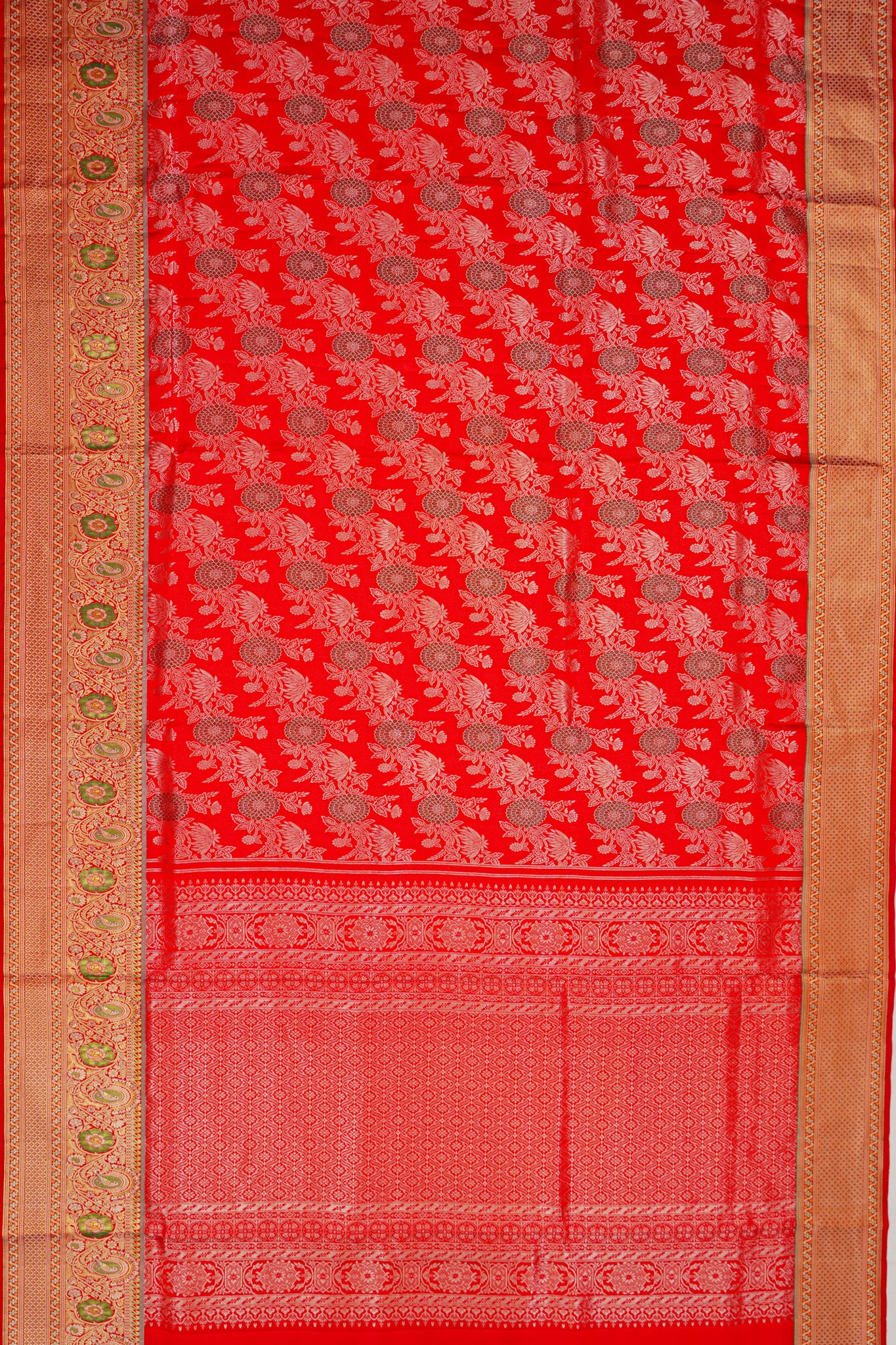 Kanchipuram Silk Jaal Red Saree