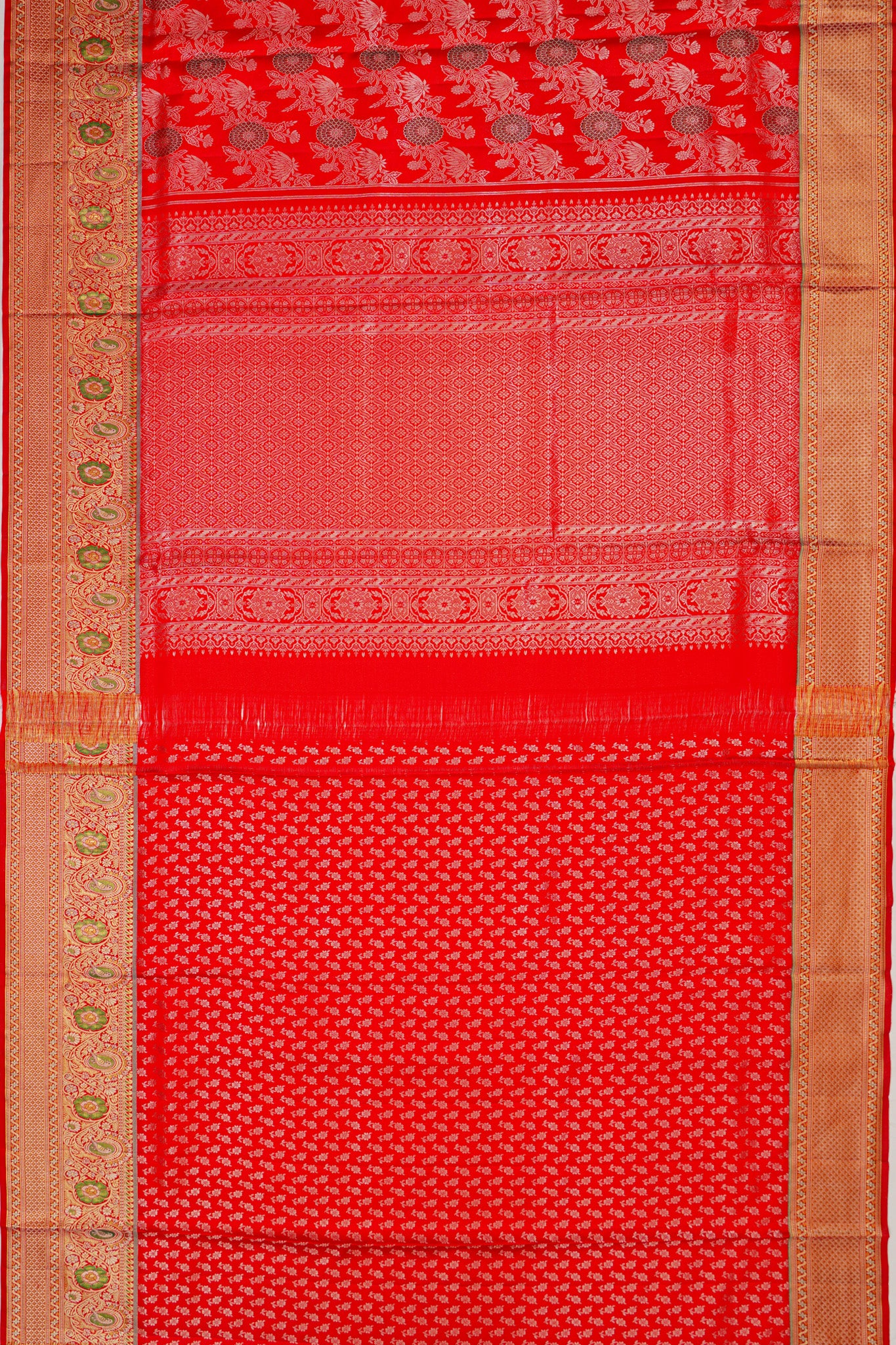 Kanchipuram Silk Jaal Red Saree