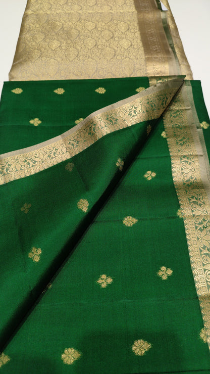 Coimbatore Soft Silk Butta Green Saree