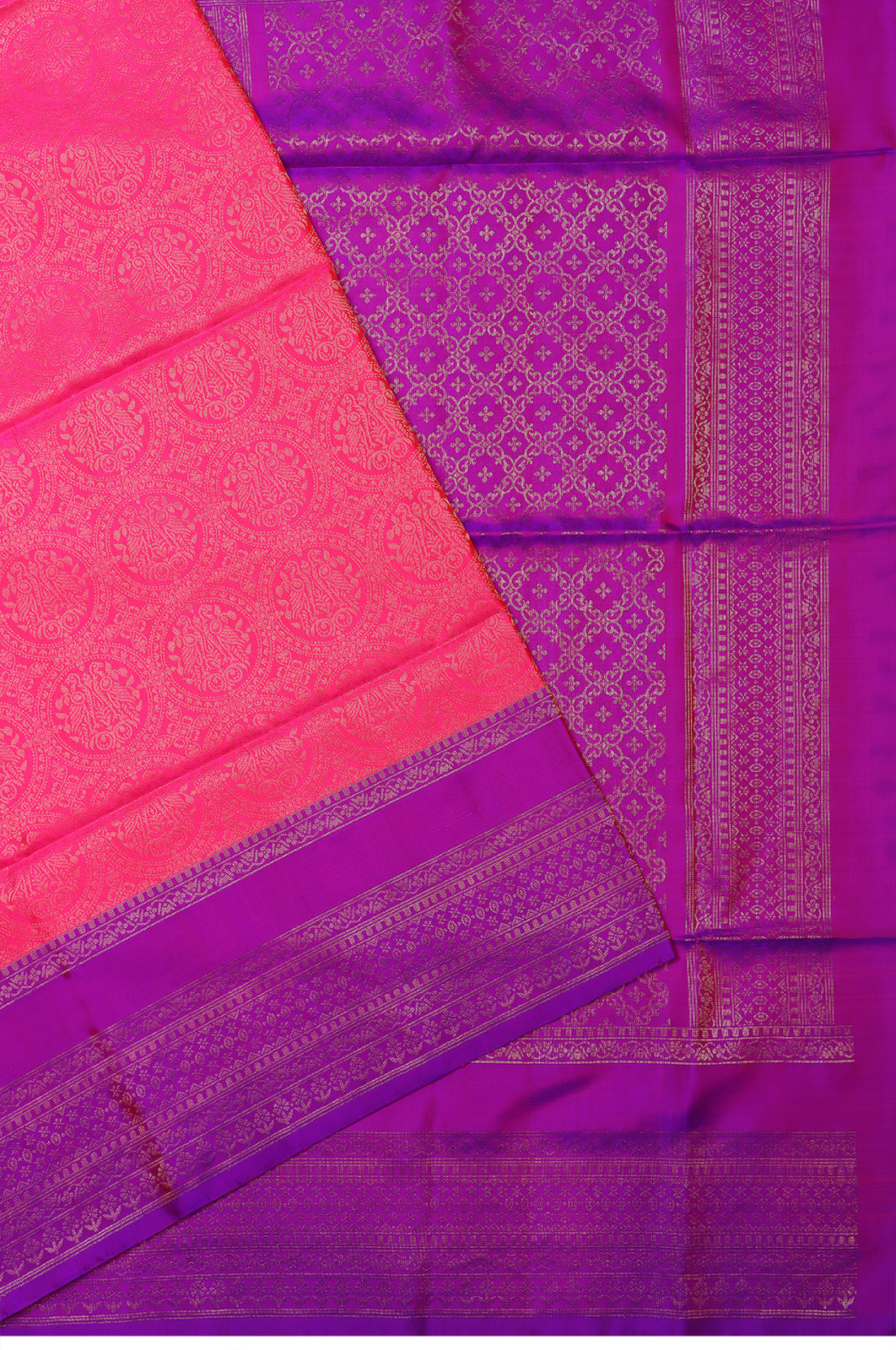 Coimbatore Silk Brocade Pink Saree