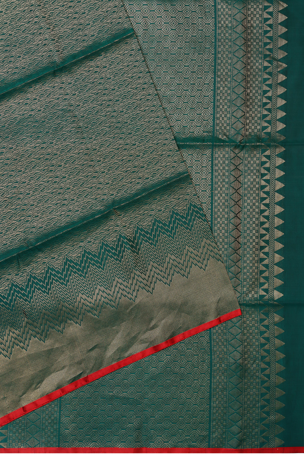 Coimbatore Silk Brocade Dark Green Saree