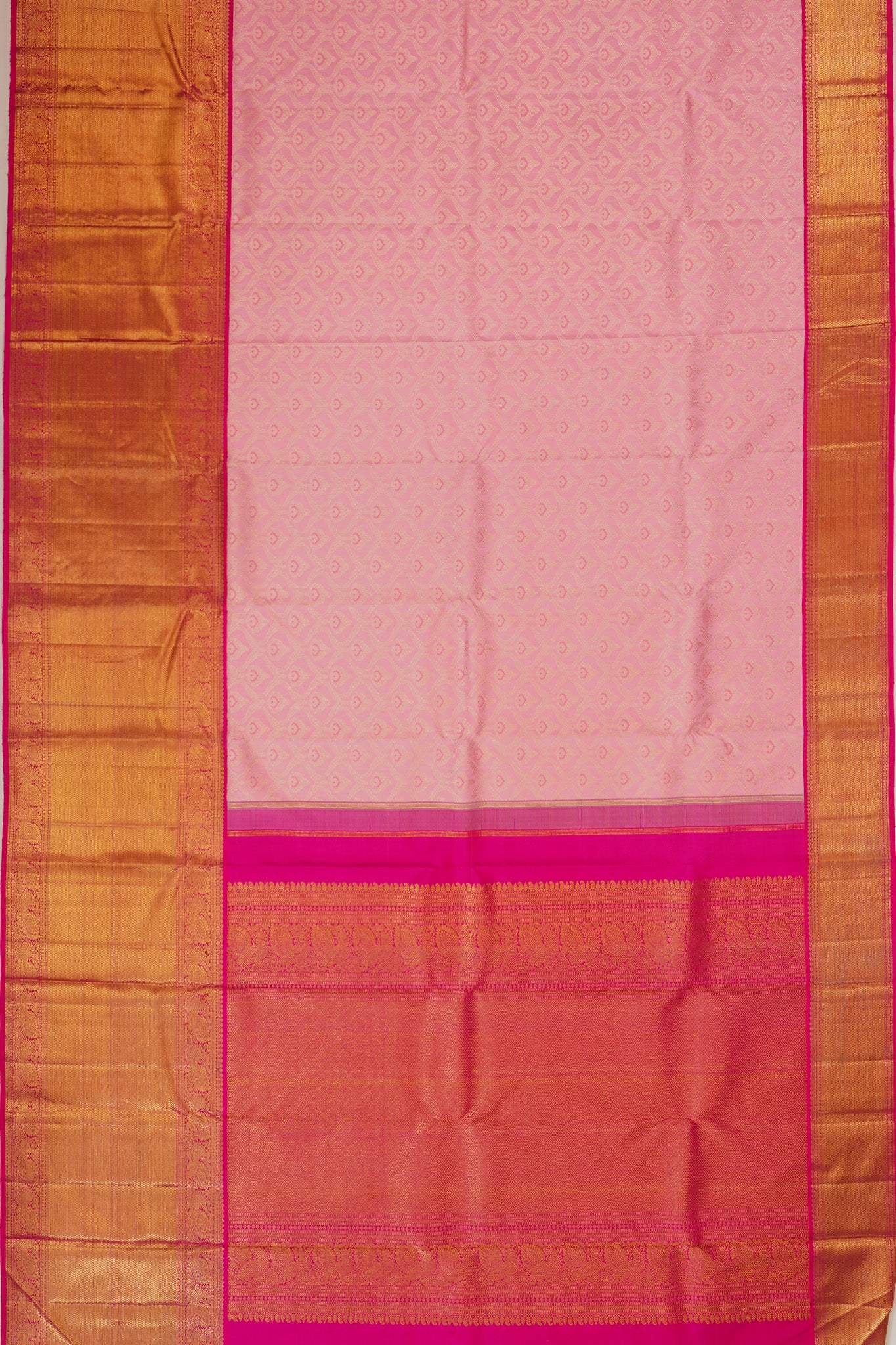 Kanchipuram Silk Brocade Baby Pink Saree