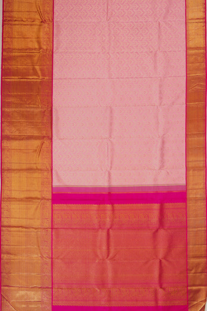 Kanchipuram Silk Brocade Baby Pink Saree