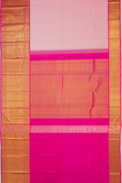 Kanchipuram Silk Brocade Baby Pink Saree