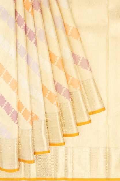 Kanchipuram Silk Tissue Brocade Gold Saree