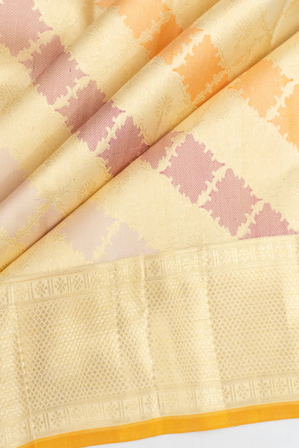 Kanchipuram Silk Tissue Brocade Gold Saree