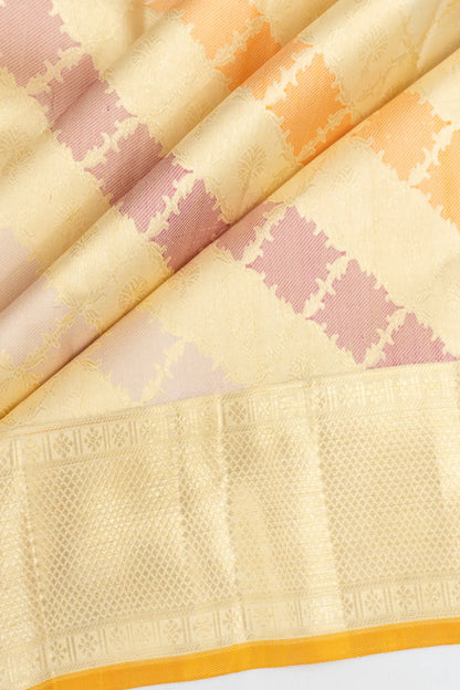 Kanchipuram Silk Tissue Brocade Gold Saree