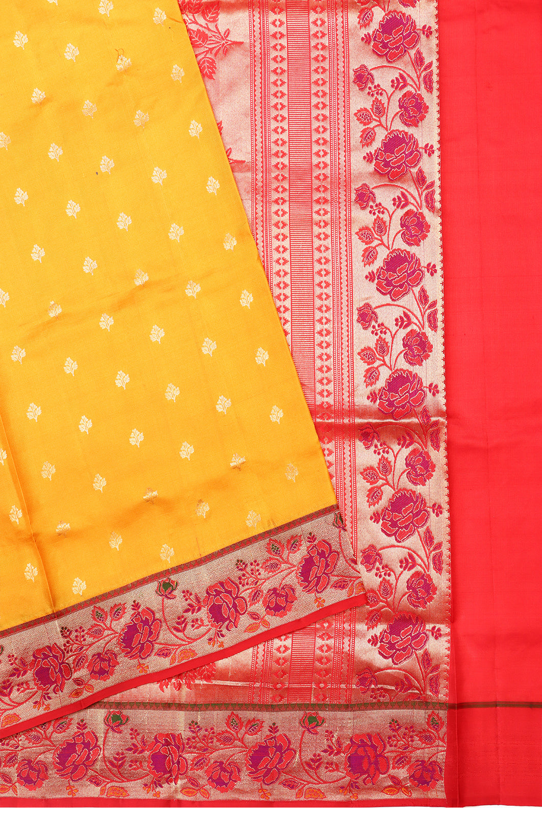 Coimbatore Silk Butta Yellow Saree