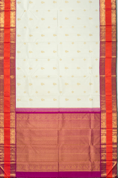 Classic Kanchipuram Silk Butta White Saree