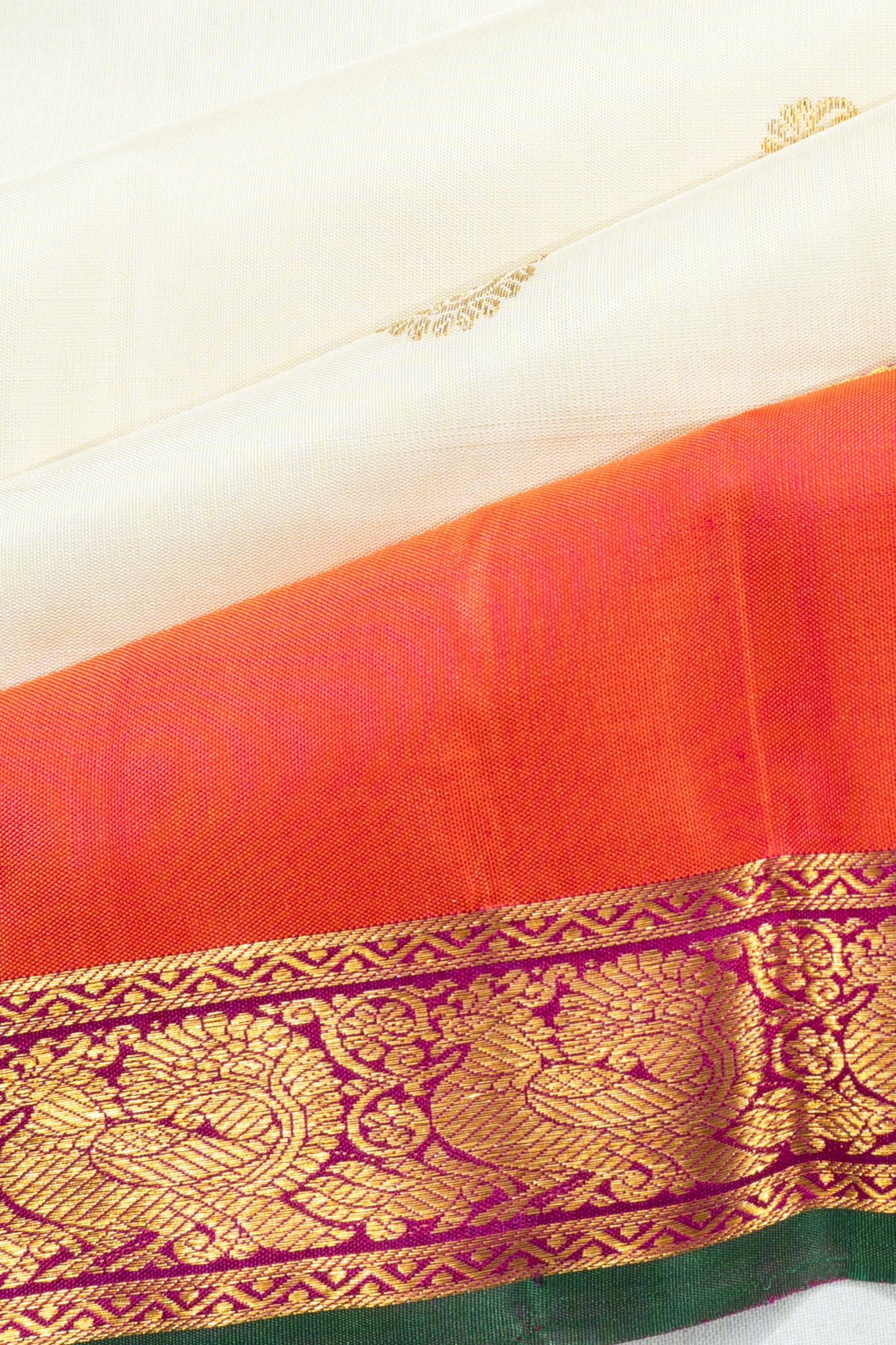 Classic Kanchipuram Silk Butta White Saree
