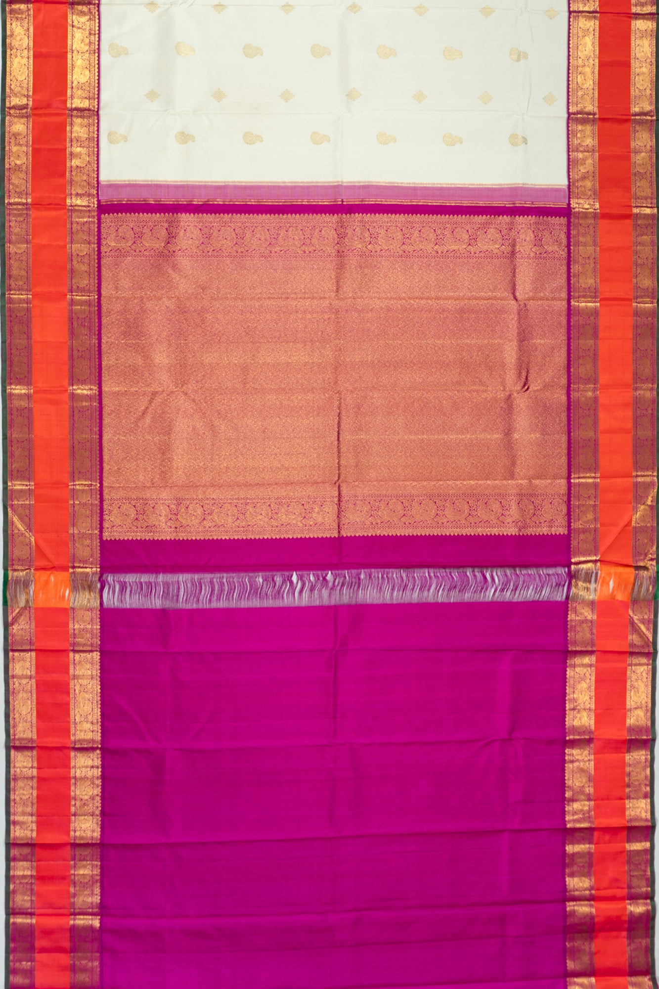 Classic Kanchipuram Silk Butta White Saree