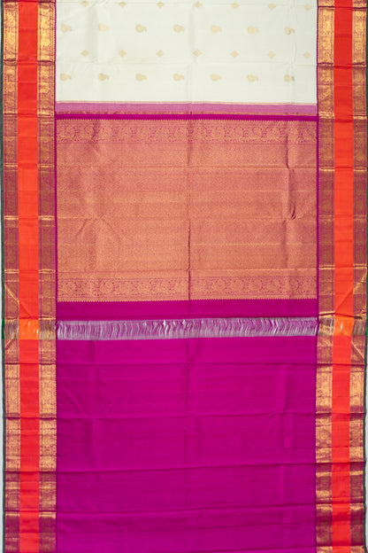 Classic Kanchipuram Silk Butta White Saree
