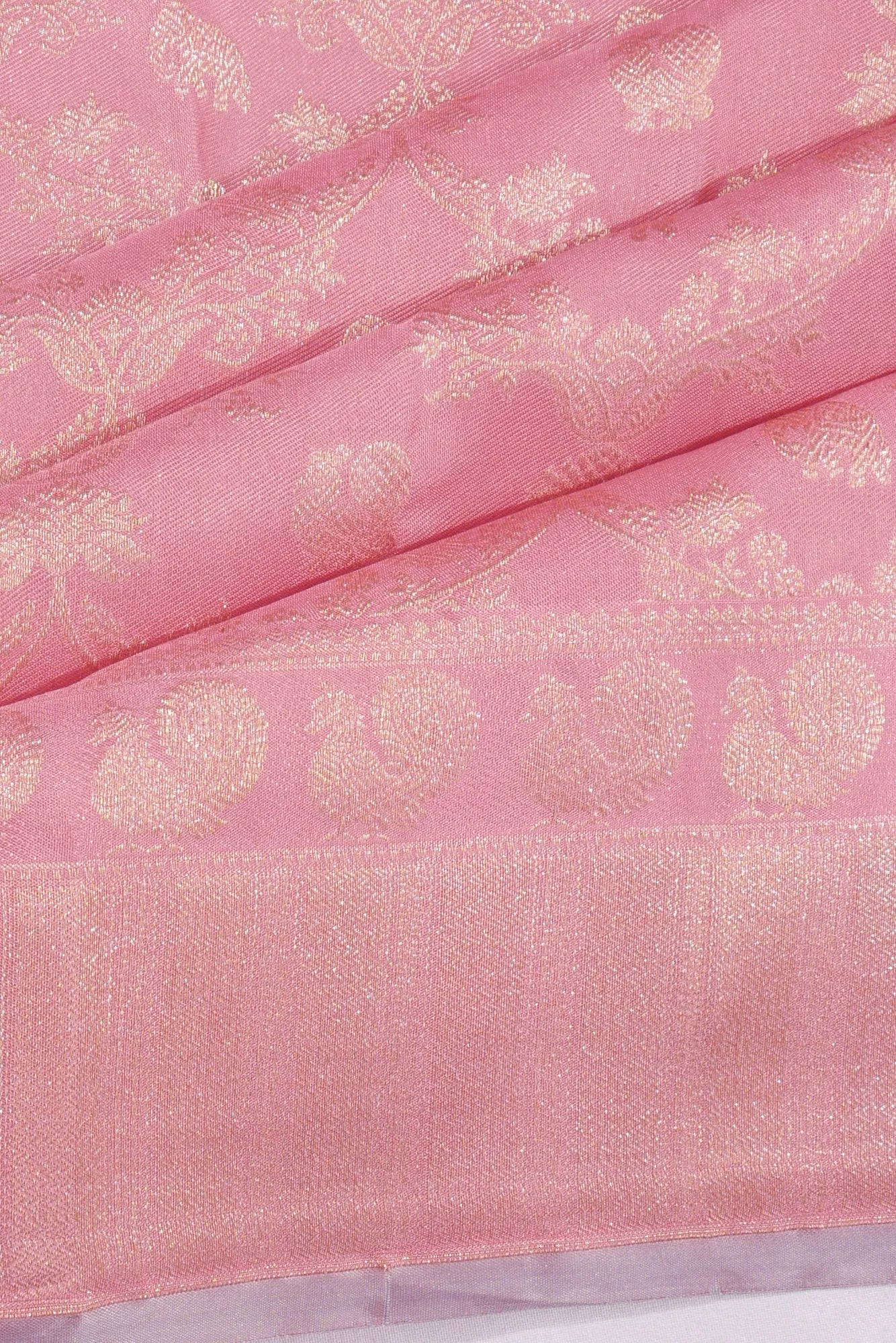 Taranga Kanchi Silk Jaal Pink Saree