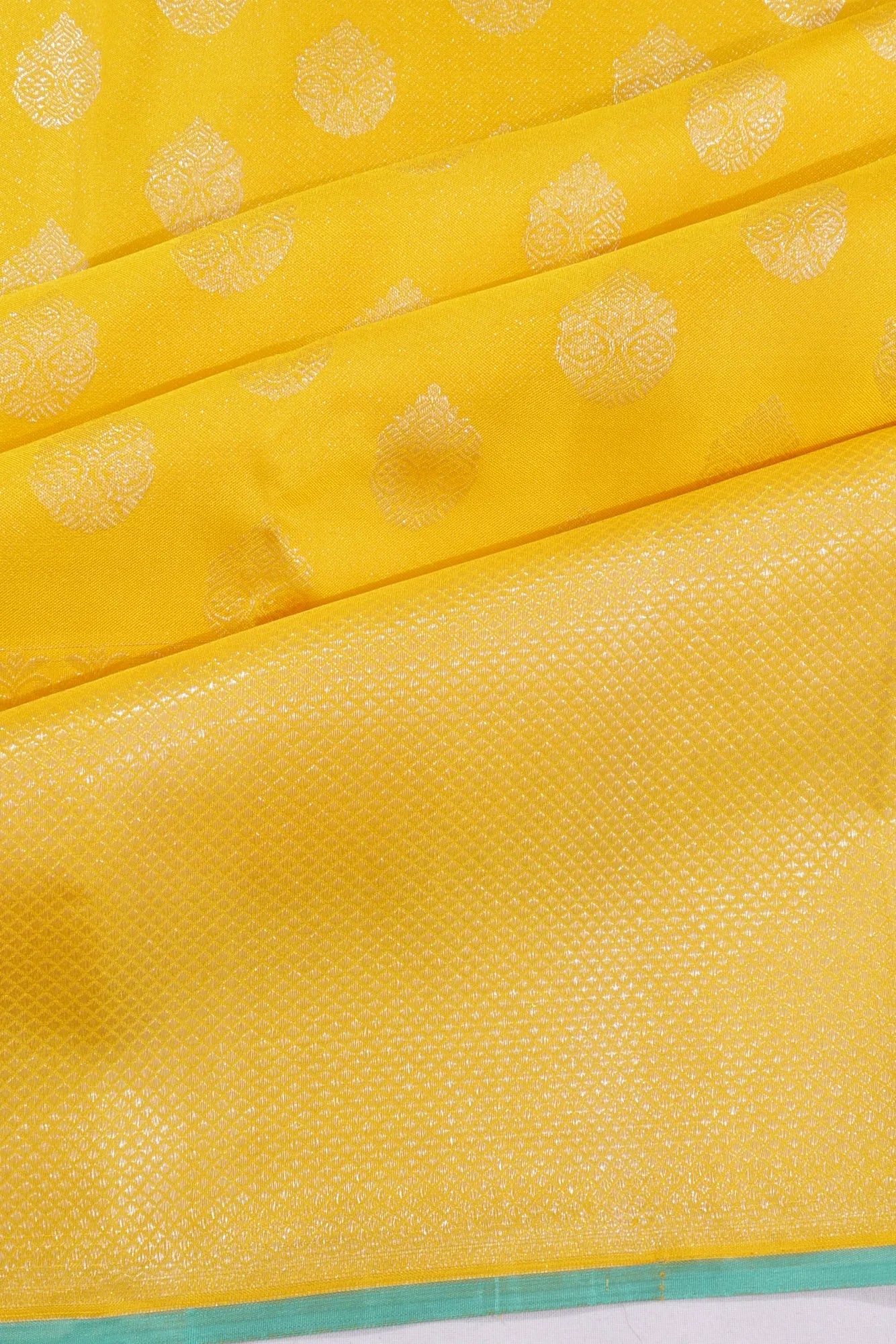Kanchipuram Silk Butta Yellow Saree