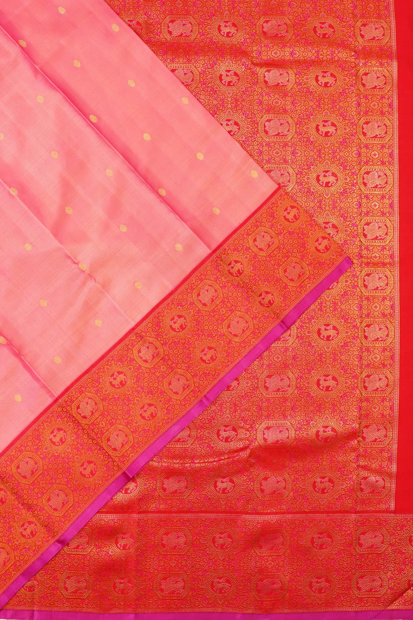 Kanchipuram Silk Butta Baby Pink Saree