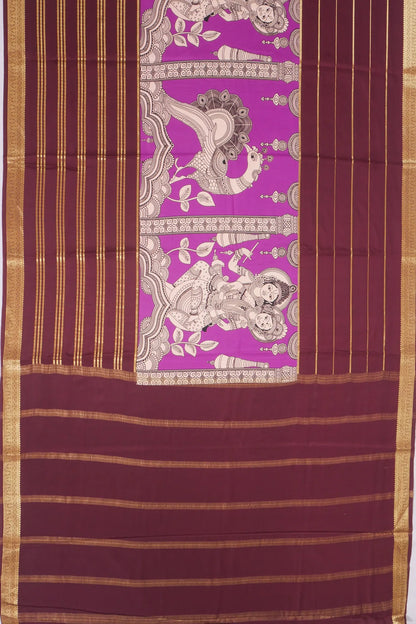 Kankatala Binny Silk Kalamkari Pink Saree g2