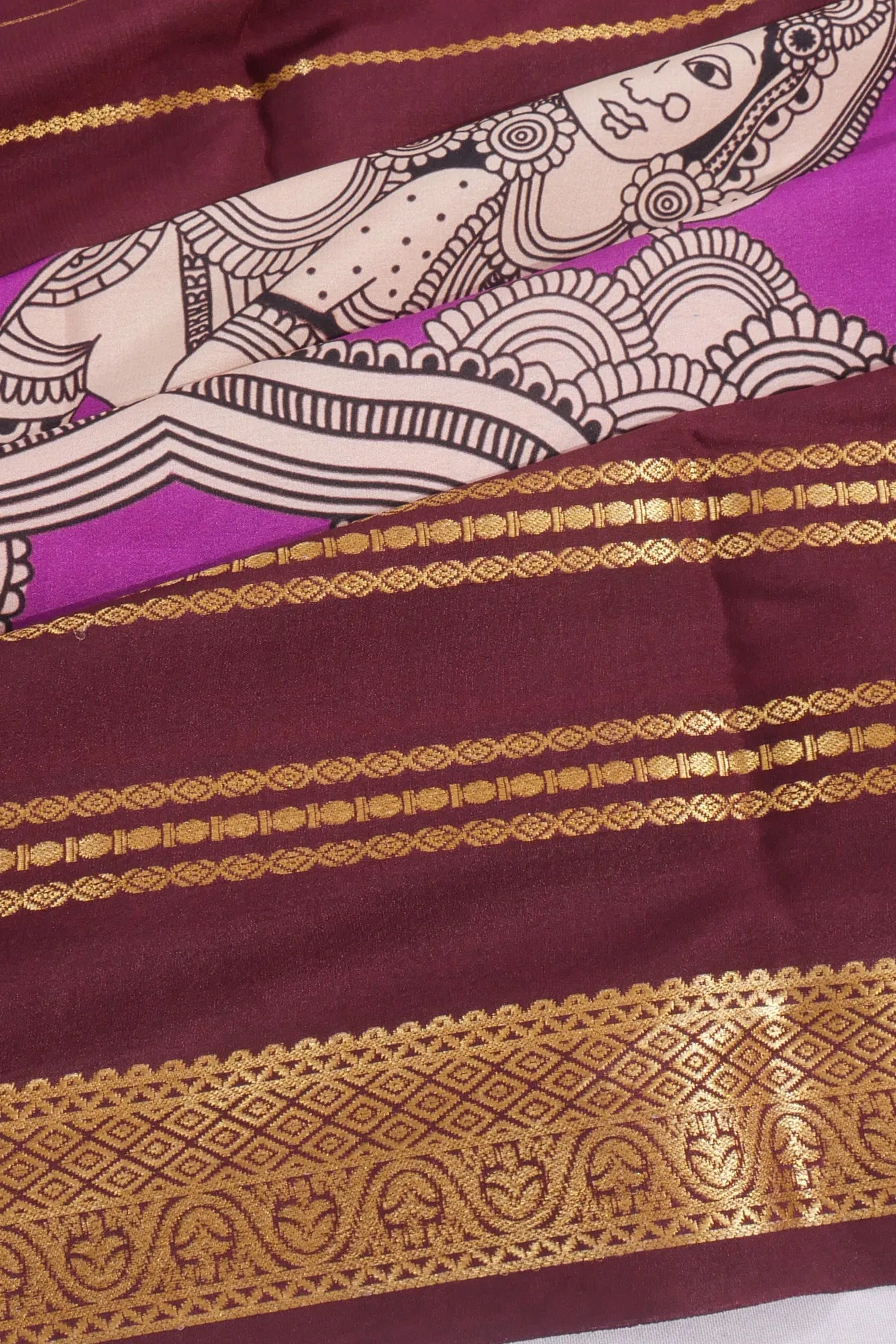 Binny Silk Kalamkari Pink Saree
