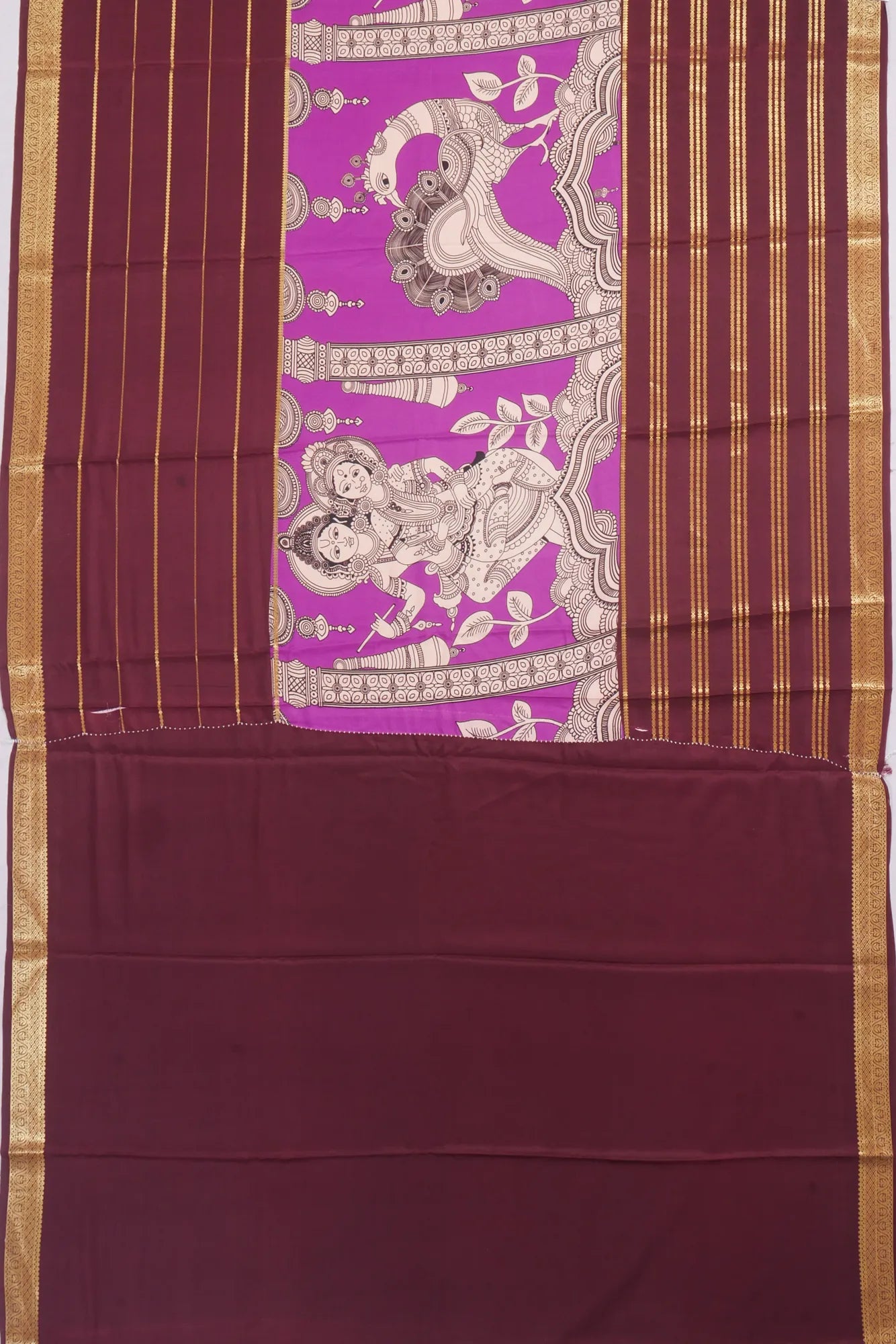 Kankatala Binny Silk Kalamkari Pink Saree g2