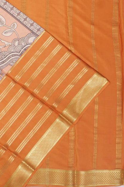 Kankatala Binny Silk Kalamkari Peach Saree g2