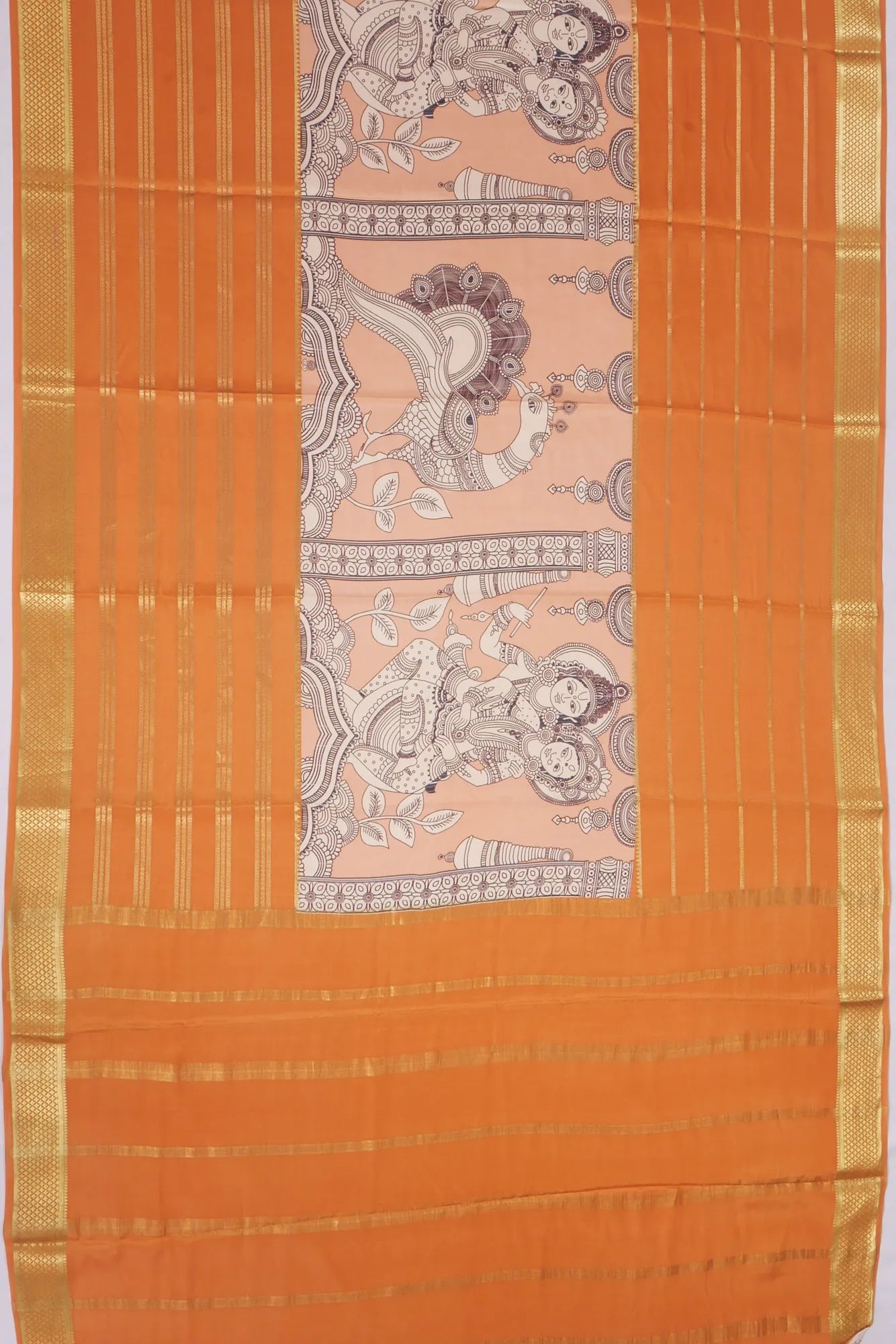 Kankatala Binny Silk Kalamkari Peach Saree g2