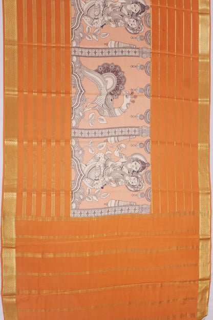 Kankatala Binny Silk Kalamkari Peach Saree g2