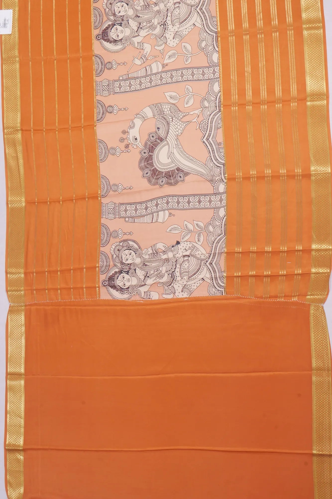 Kankatala Binny Silk Kalamkari Peach Saree g2