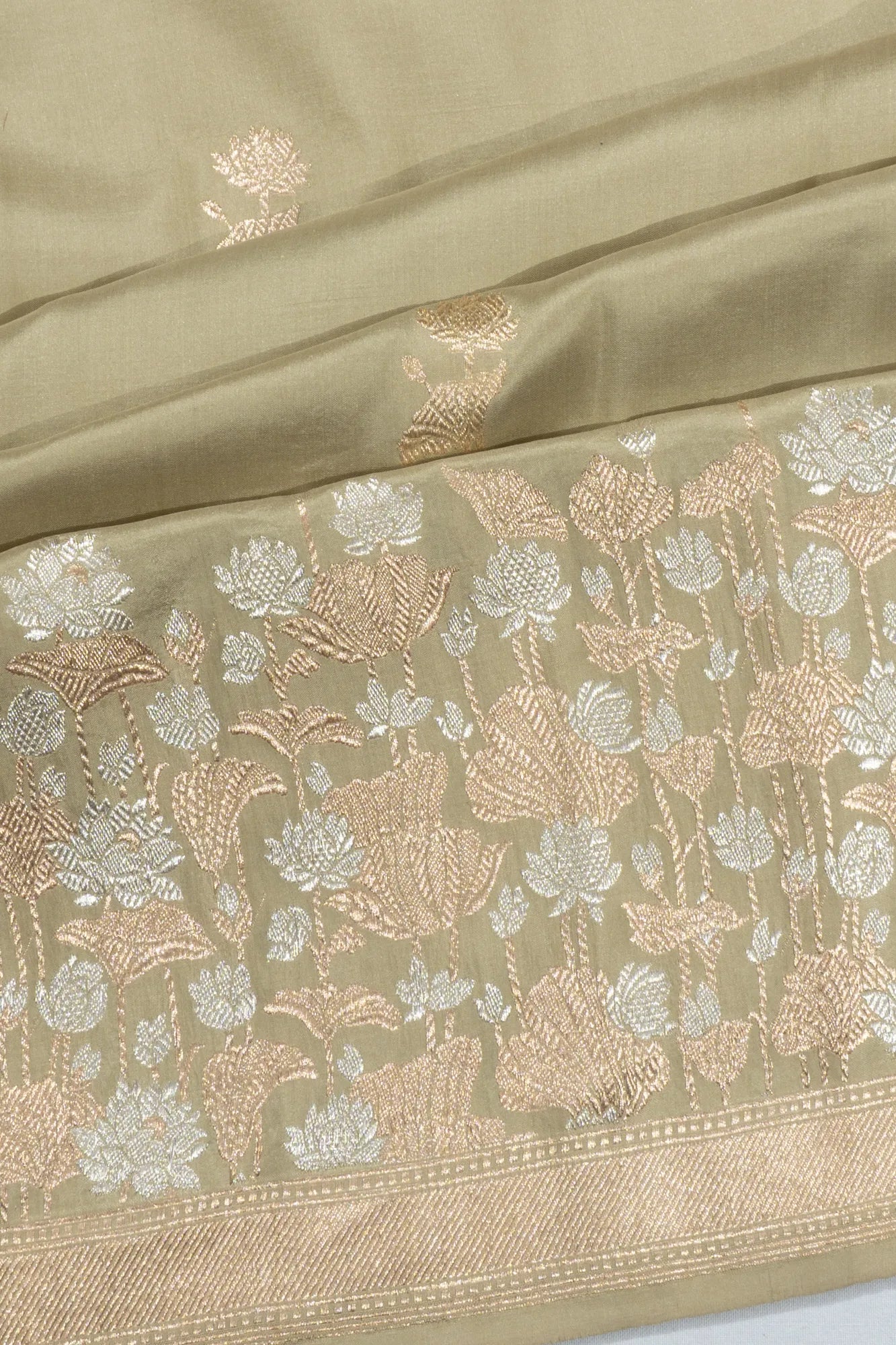 Banarasi Silk Butta Pista Green Saree