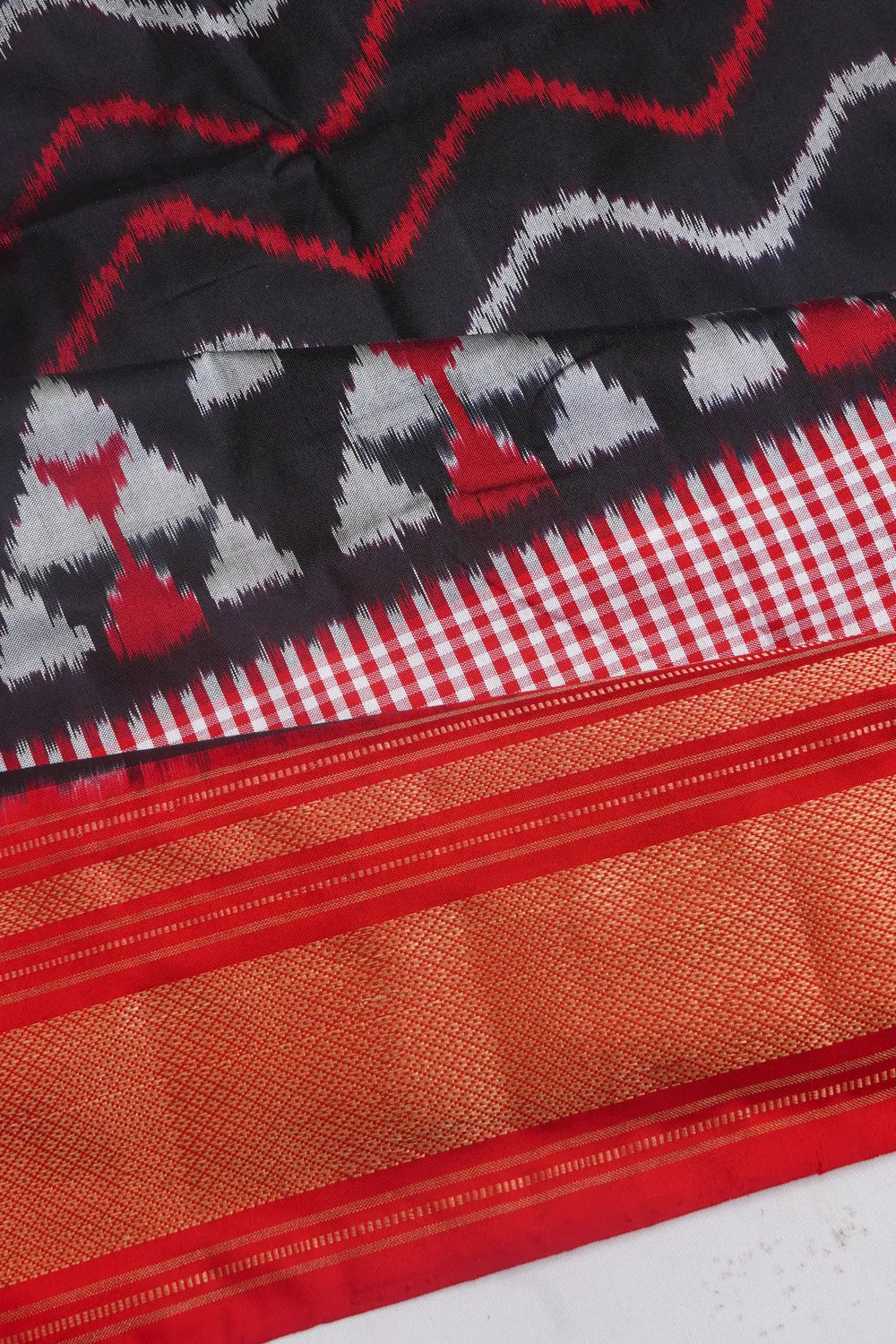 Pochampally Silk Ikat Black Saree