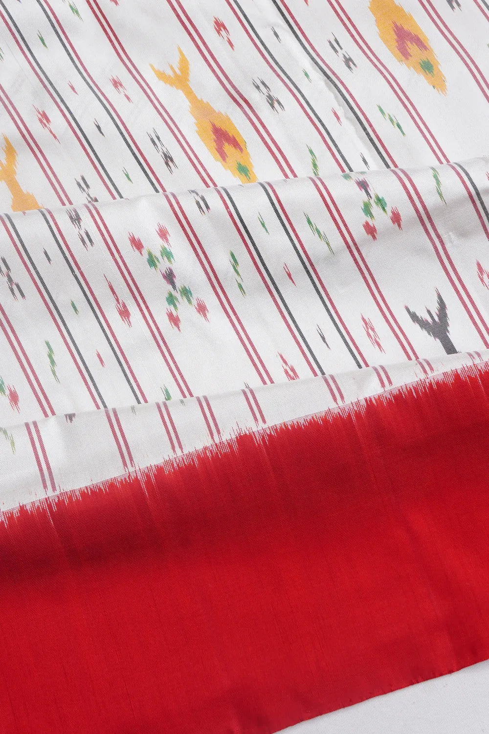 Pochampally Silk Ikat White Saree