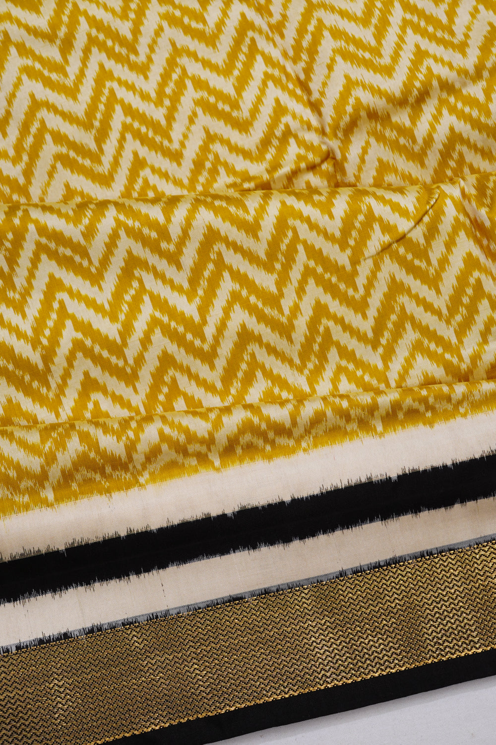 Pochampally Silk Ikat Yellow Saree