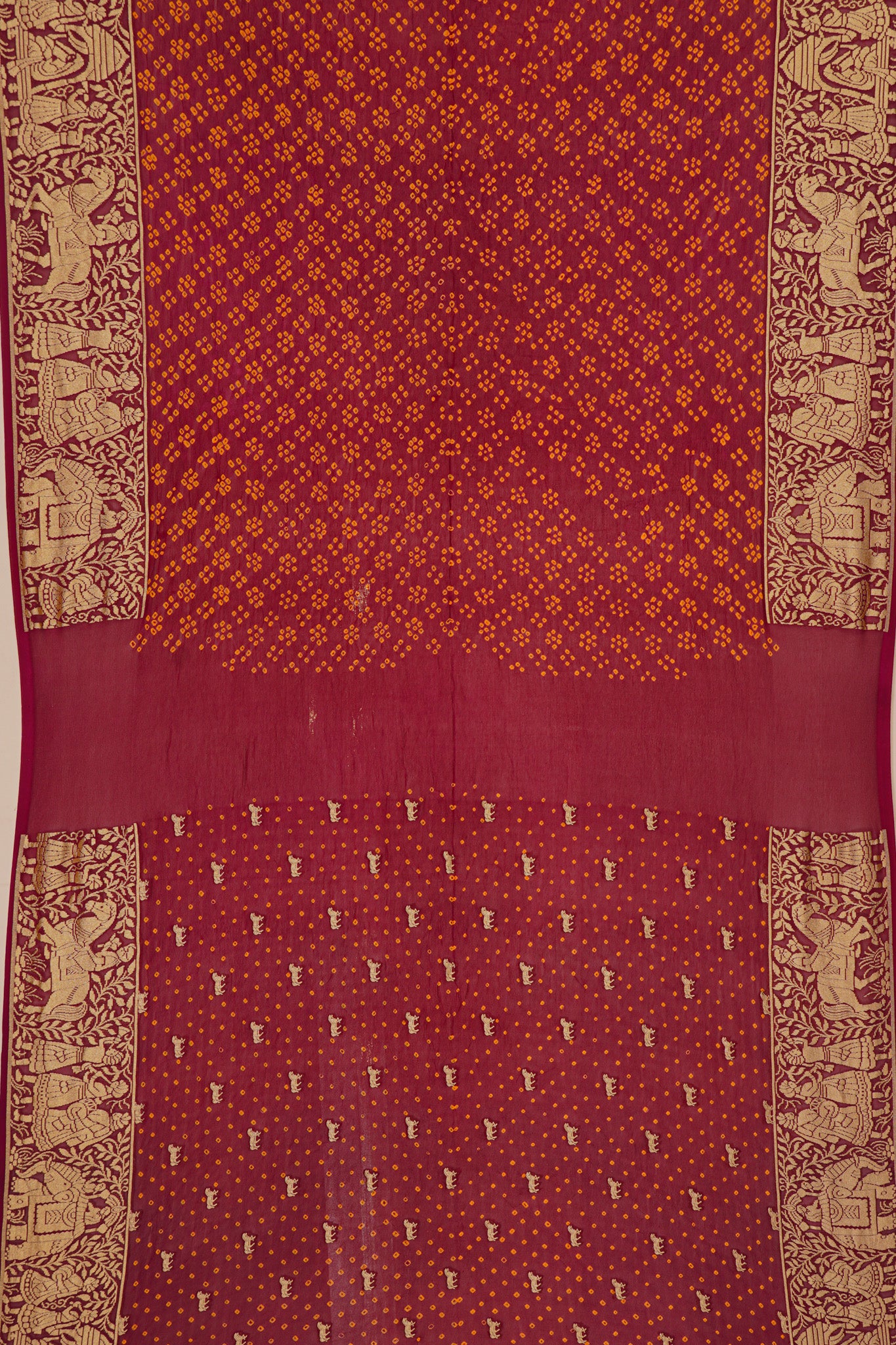 Banarasi Silk Bandhani Purple Saree