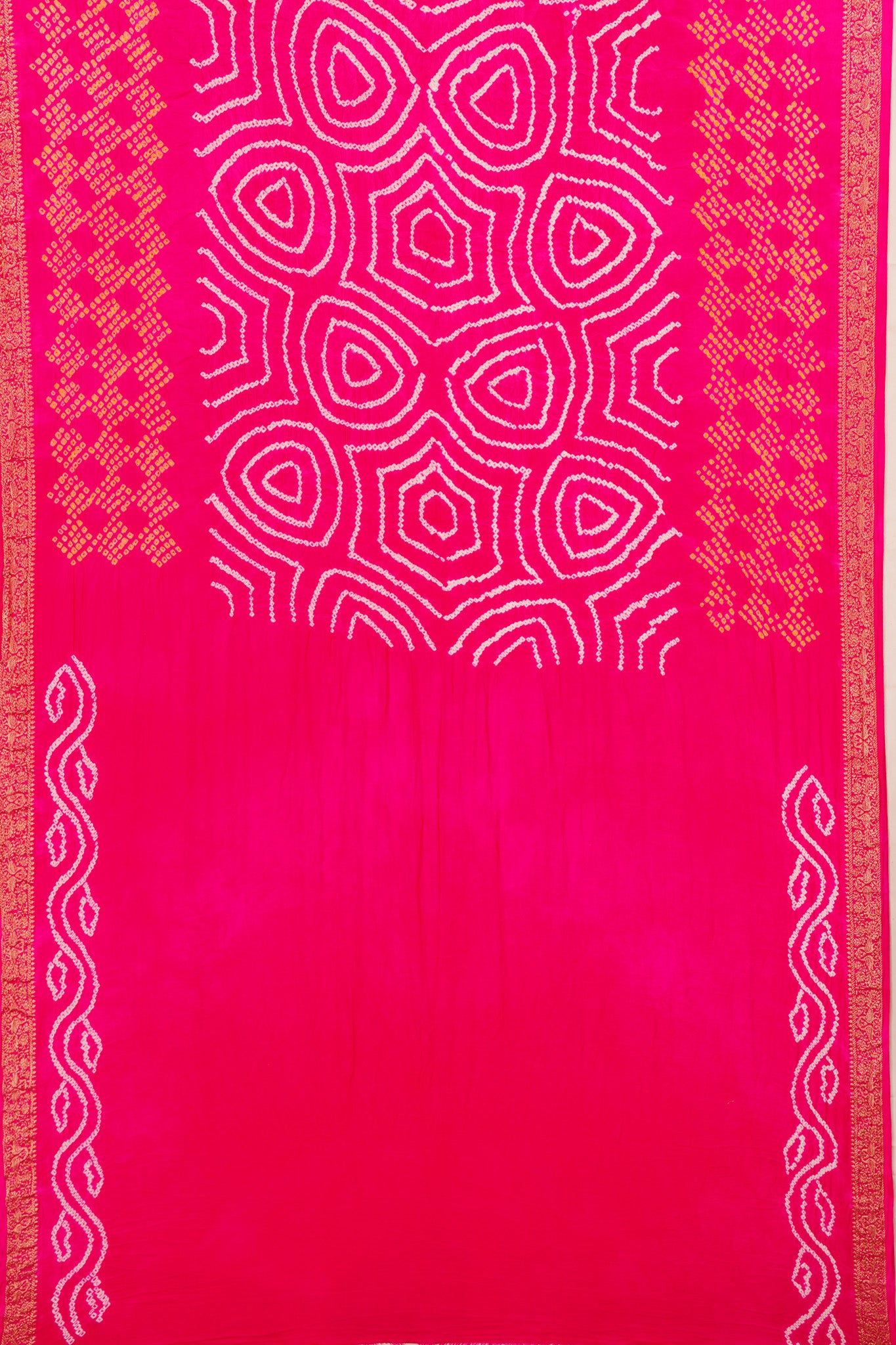 Banarasi Silk Bandhani Rani Pink Saree
