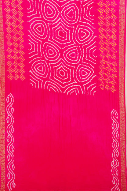 Banarasi Silk Bandhani Rani Pink Saree