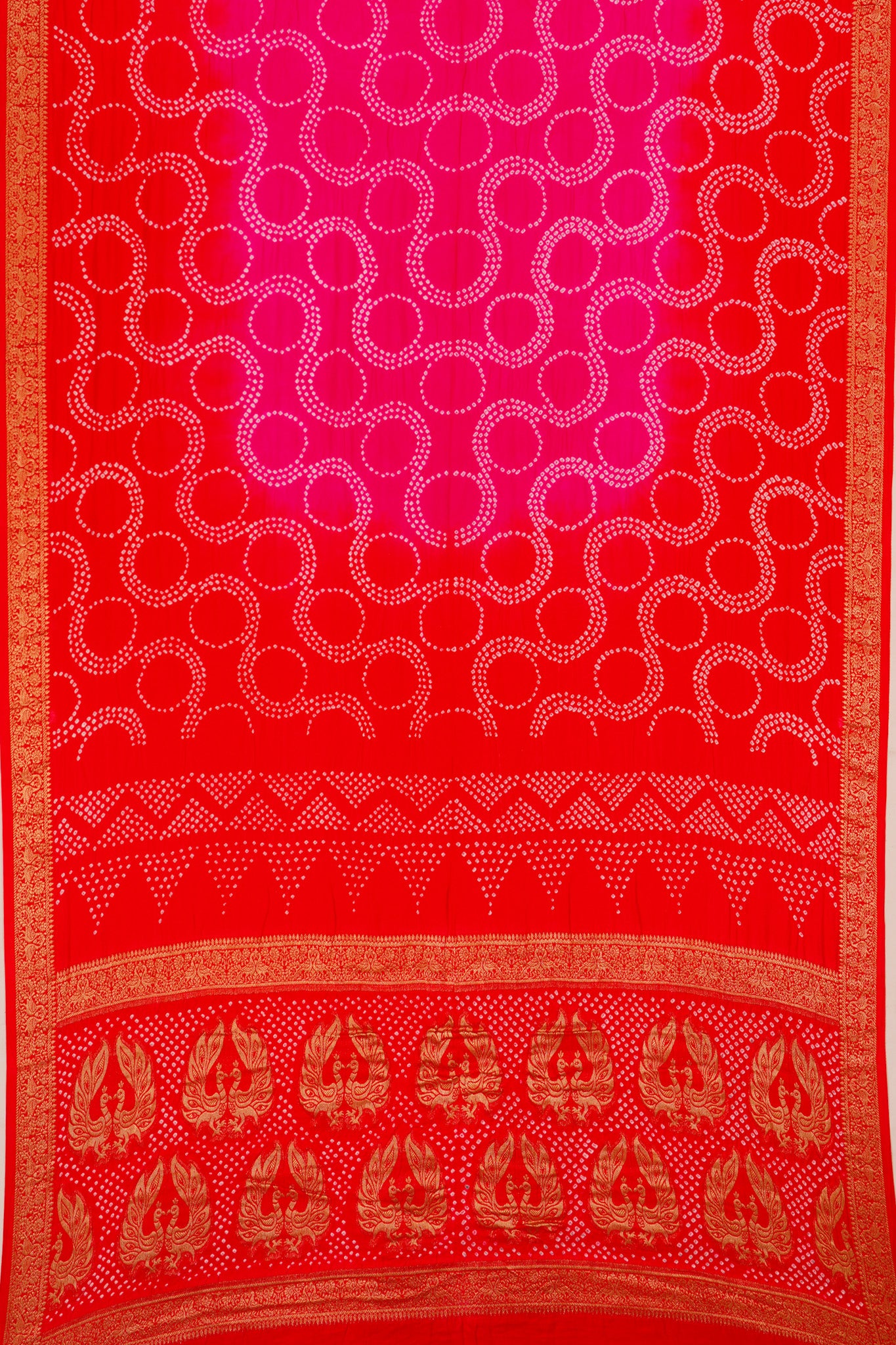 Banarasi Silk Bandhani Rani Pink Saree