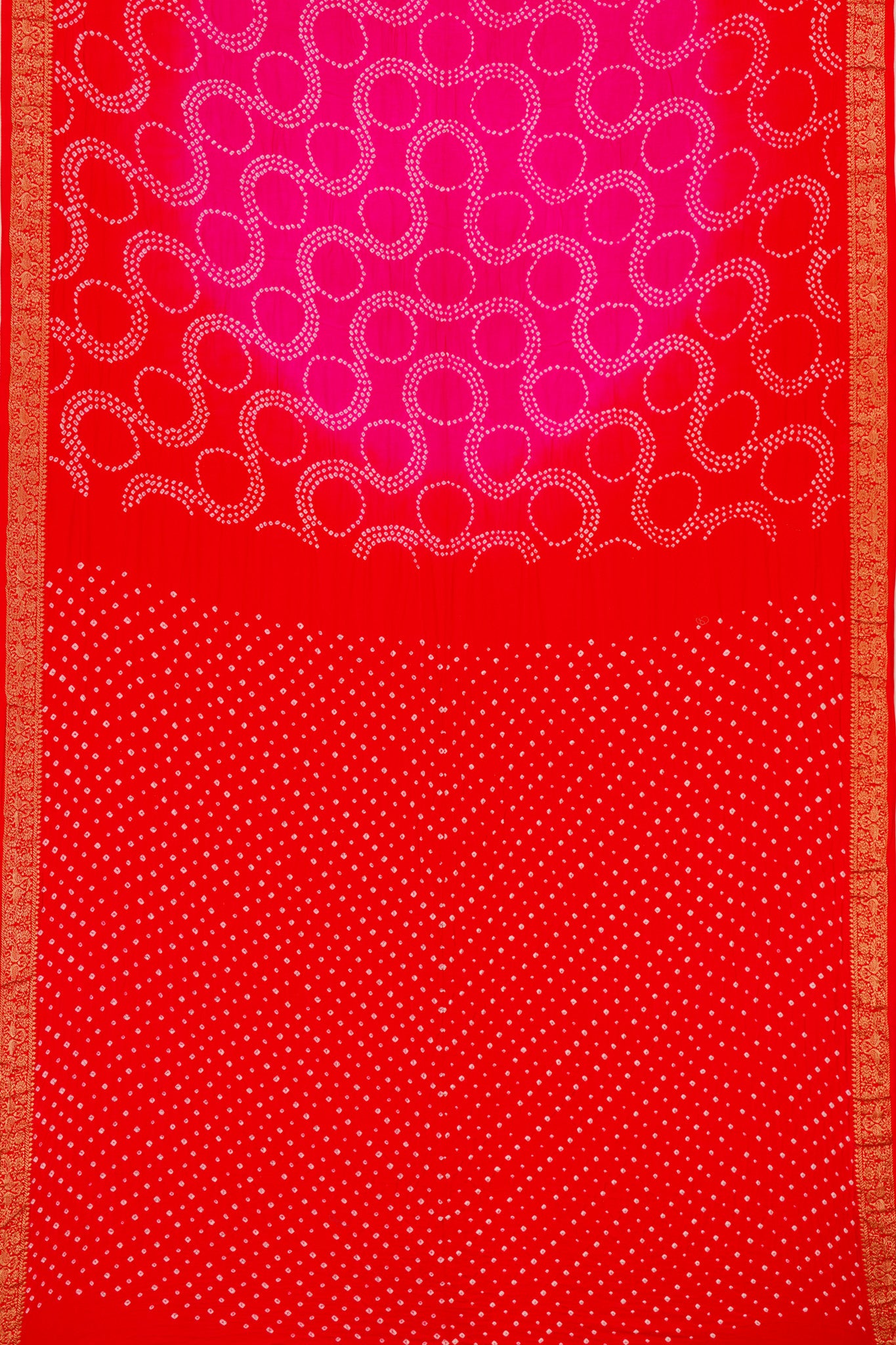 Banarasi Silk Bandhani Rani Pink Saree