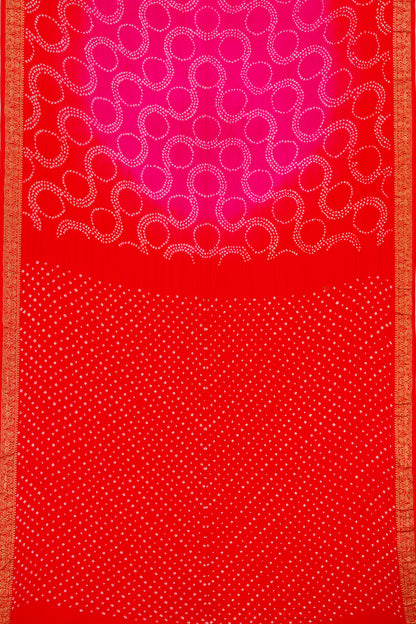 Banarasi Silk Bandhani Rani Pink Saree