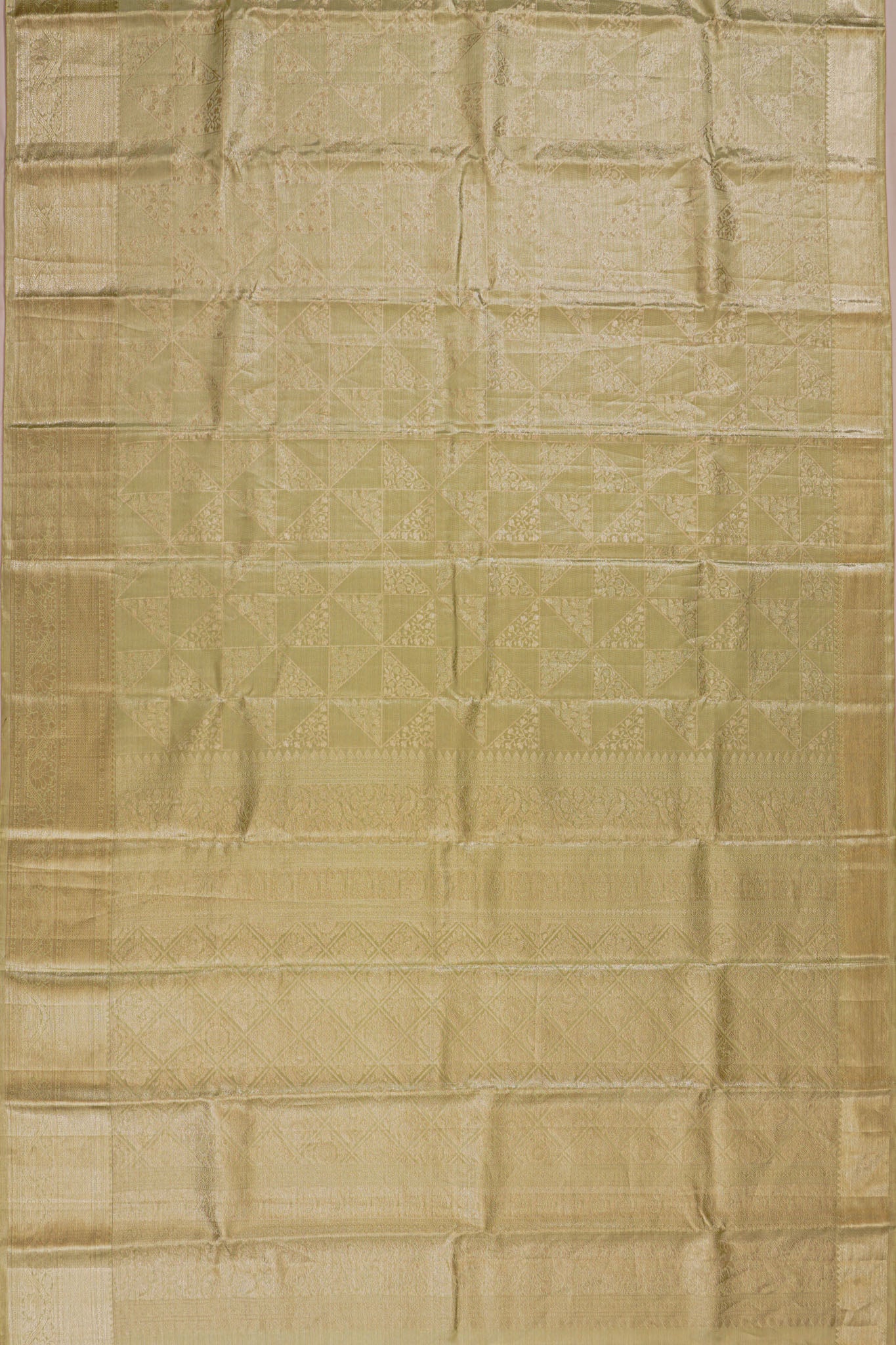 Taranga Kanchi Silk Tissue Brocade Pastel Green Saree