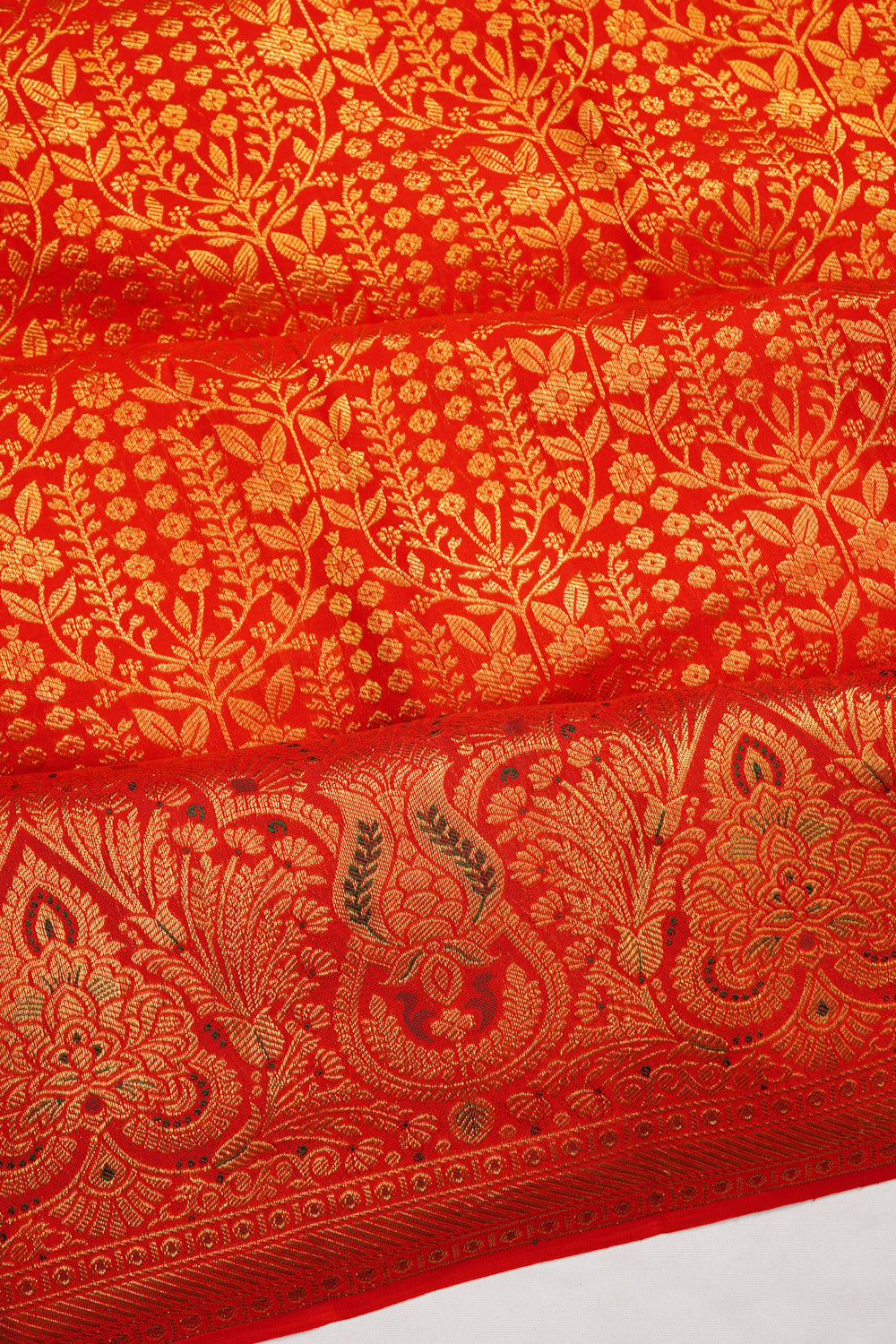 Taranga Kanchi Silk Brocade Red Saree