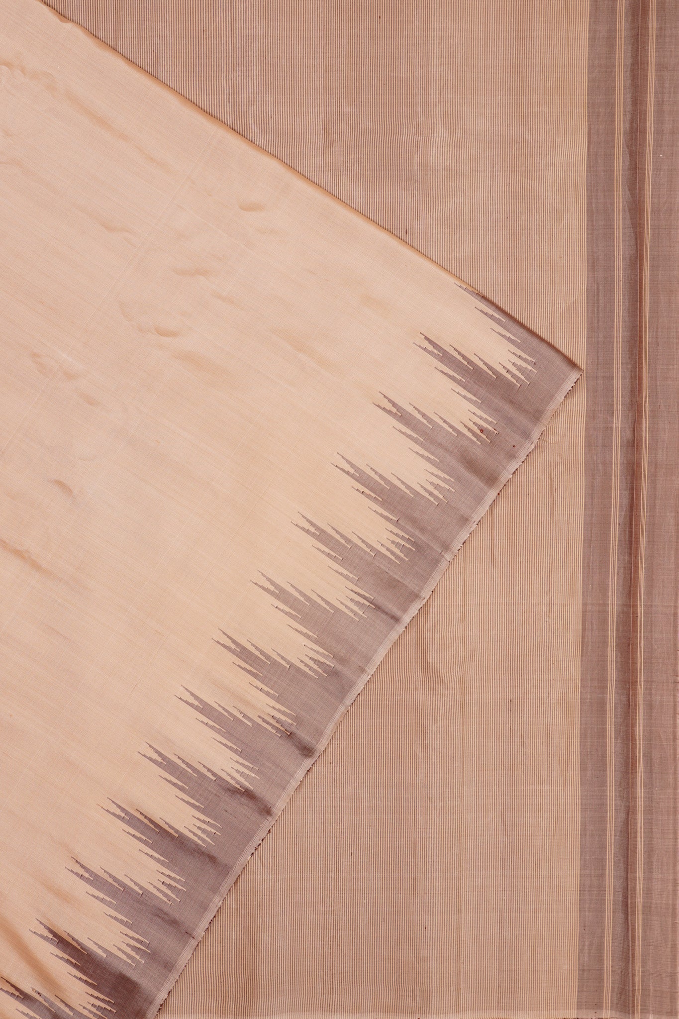 Tussar Plain Cream Saree