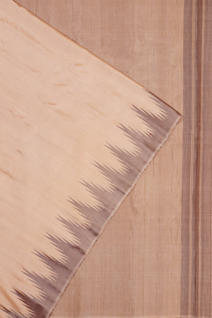 Tussar Plain Cream Saree