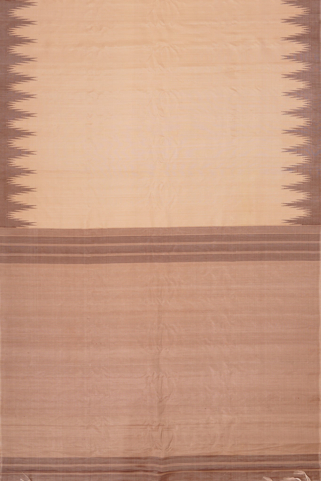 Tussar Plain Cream Saree