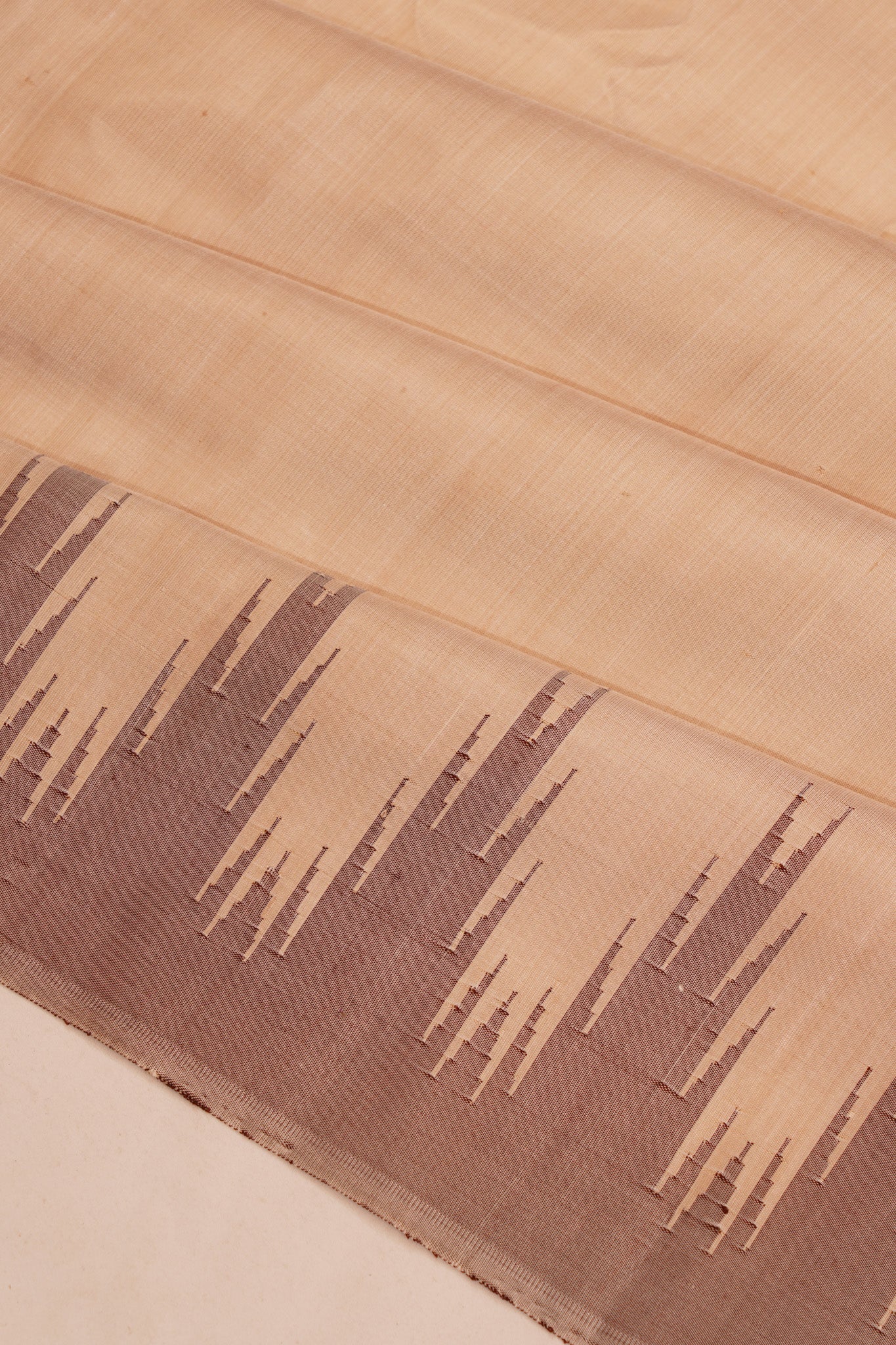 Tussar Plain Cream Saree