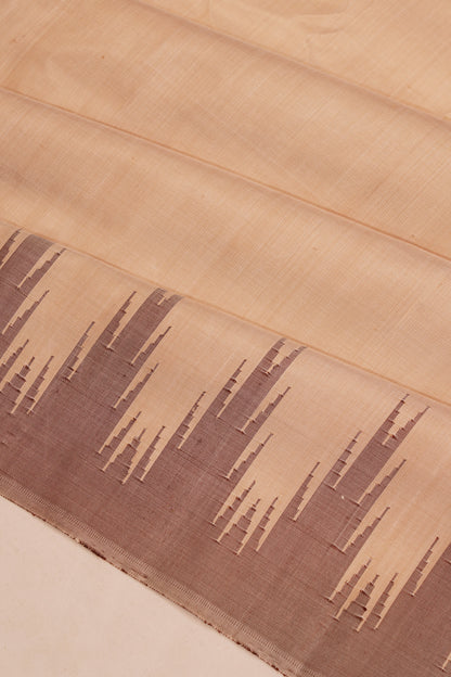 Tussar Plain Cream Saree
