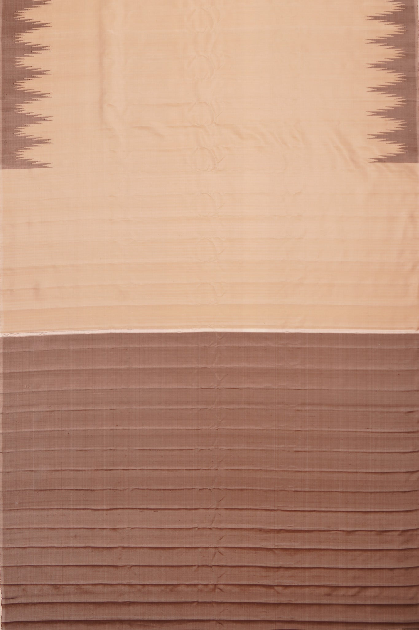 Tussar Plain Cream Saree