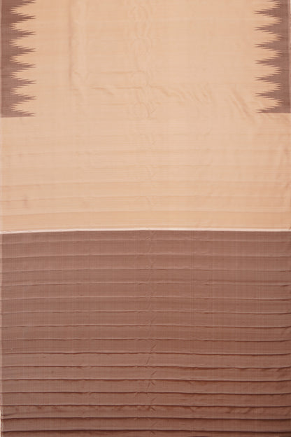Tussar Plain Cream Saree