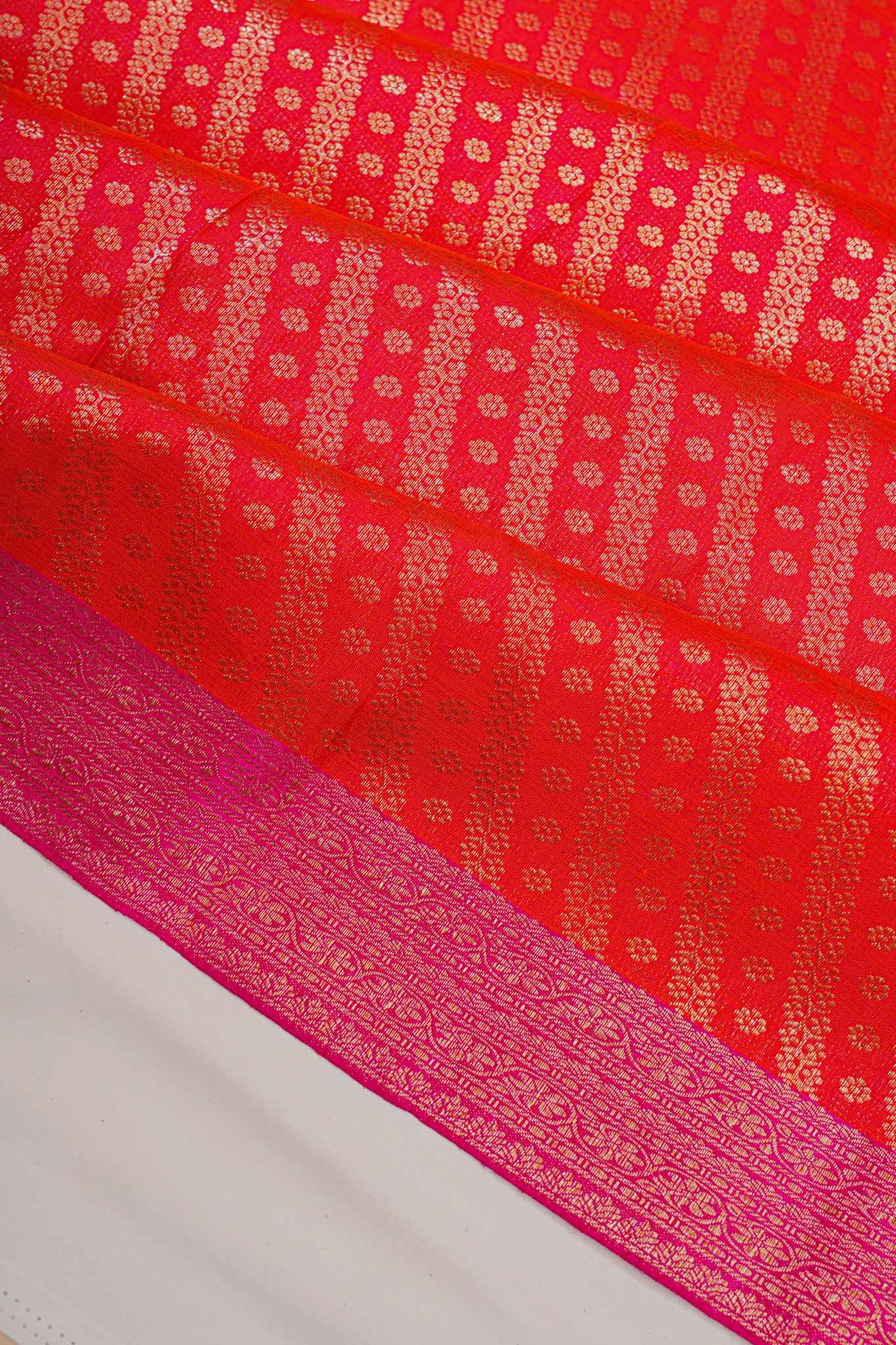 Kanchipuram Silk Brocade Red Saree