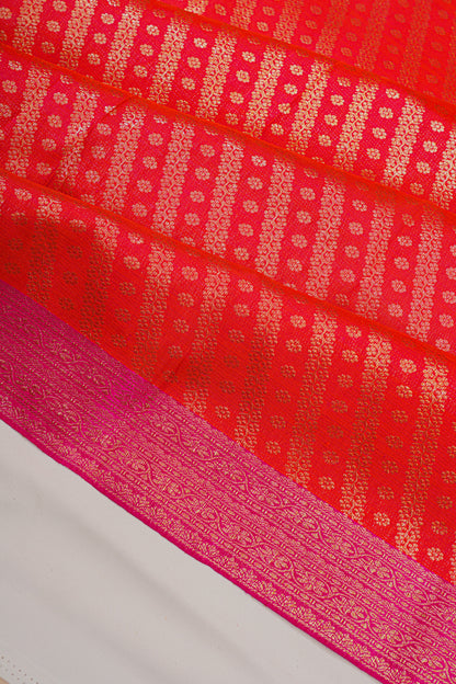 Kanchipuram Silk Brocade Red Saree