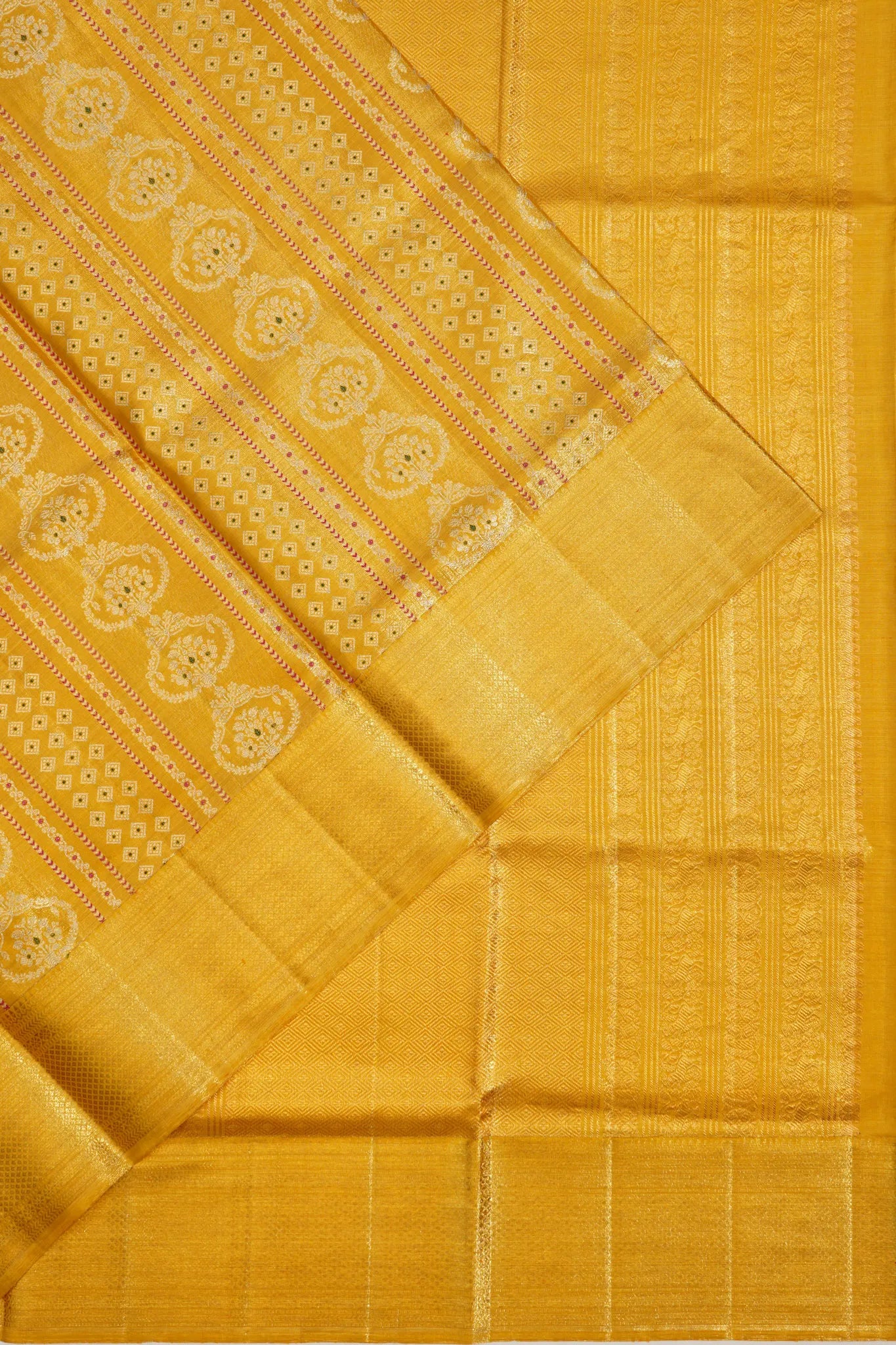 Kanchipuram Silk Tissue Brocade Gold Saree