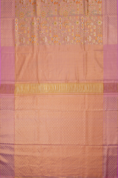 Kanchipuram Silk Tissue Brocade Lavender Saree